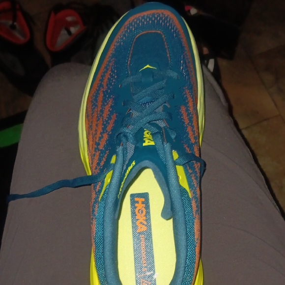 HOKA SpeedGoat  Running Shoes - Blue, Yellow, And Orange - Picture 2 of 4